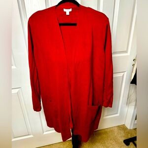 J Jill Open Cardigan in Red